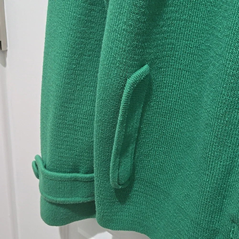 Liz Claiborne green button down knit sweater, jacket 88% cotton, pockets…